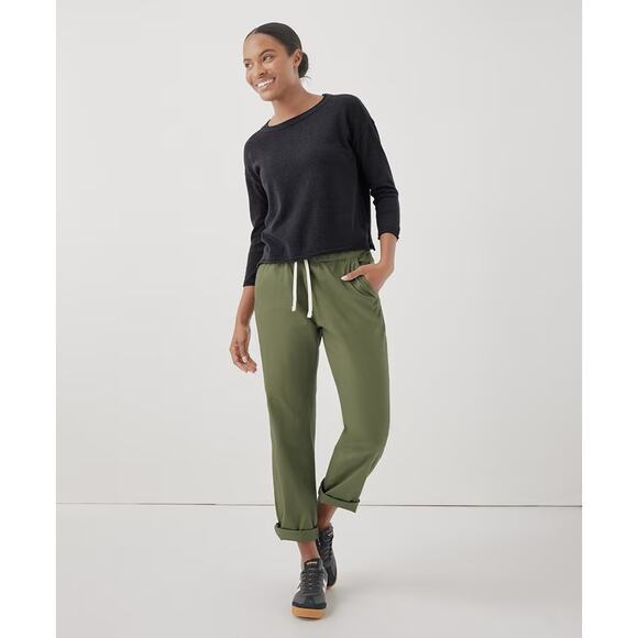 Pact Daily Twill Pants Olivine Green Women’s Large Gorpcore Ethical Normcore - Picture 15 of 16